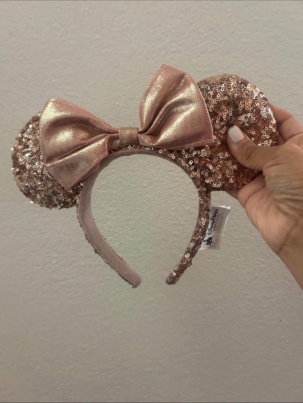 Rose Gold Sequin Minnie Ears Headband